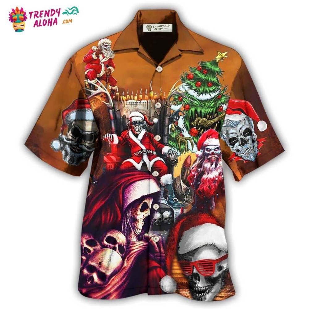 Skull Santa Claus Christmas Lovely Hawaiian Shirt – Trendy Aloha