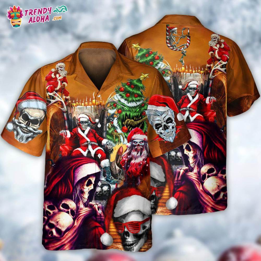 Skull Santa Claus Christmas Lovely Hawaiian Shirt – Trendy Aloha