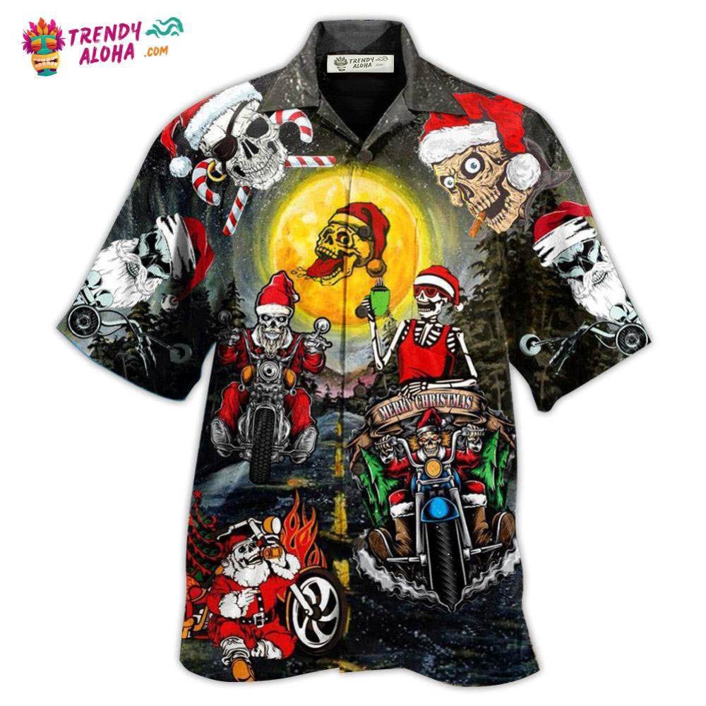 Skull Santa Skull Is Racing To You Hawaiian Shirt – Trendy Aloha