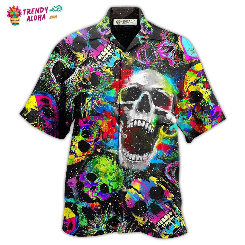 Skull Scare Cool Style Hawaiian Shirt – Trendy Aloha Skull Scare Cool Style Hawaiian Shirt – Trendy Aloha