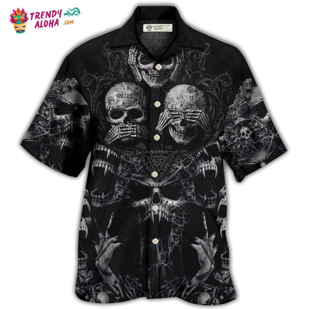 Skull Scary Darkness Art Hawaiian Shirt – Trendy Aloha Skull Scary Darkness Art Hawaiian Shirt – Trendy Aloha