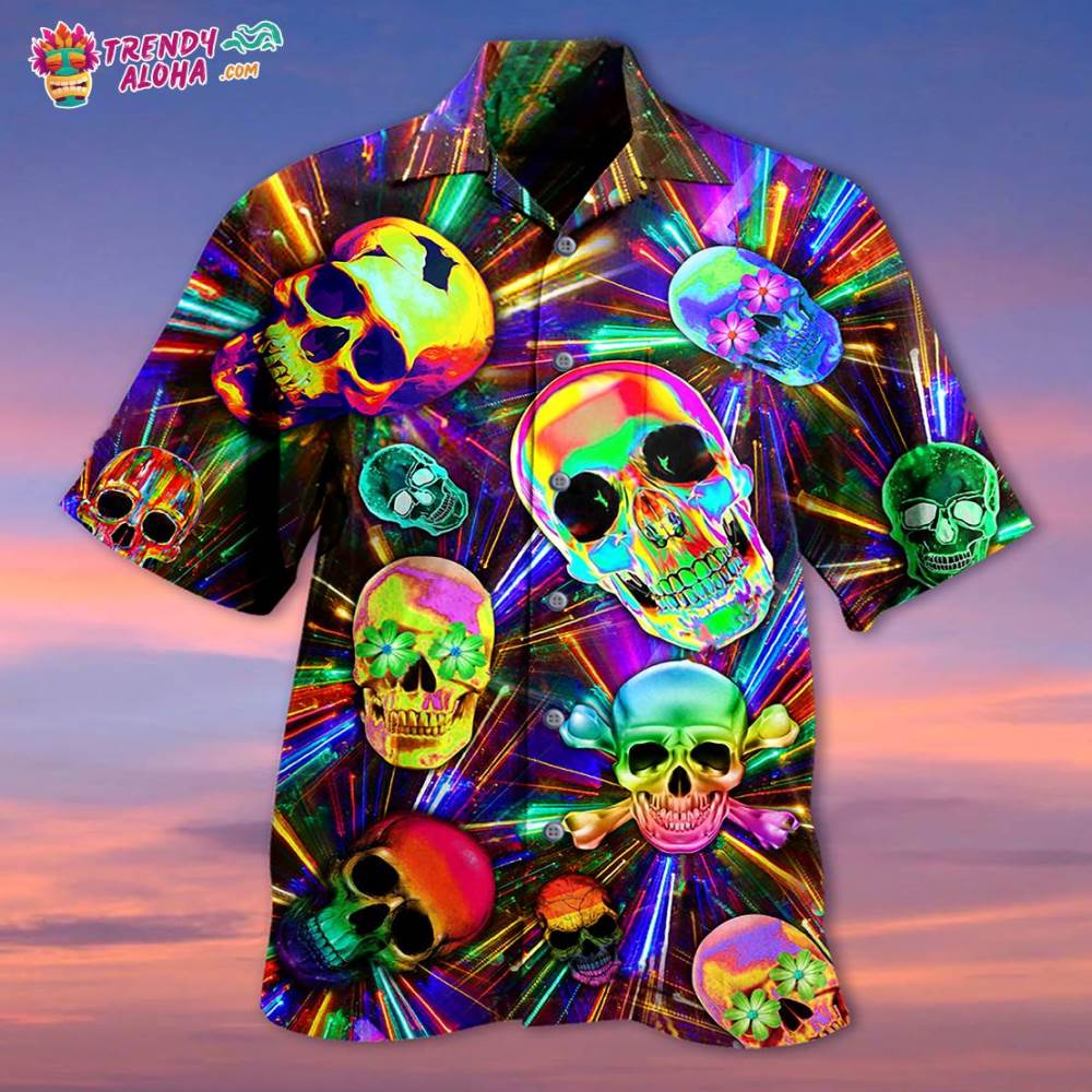 Skull Smile Happy And Fullcolor Hawaiian Shirt – Trendy Aloha