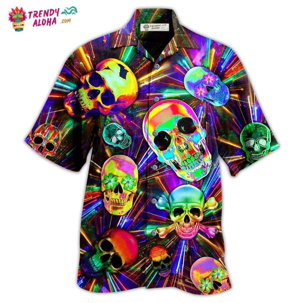 Skull Smile Happy And Fullcolor Hawaiian Shirt – Trendy Aloha