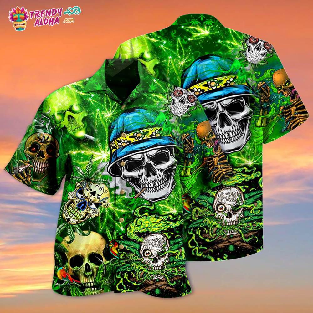 Skull Smile Love Green Cool Hawaiian Shirt – Trendy Aloha