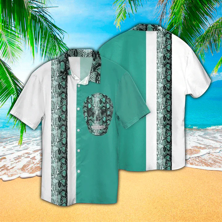 Skull Snake Skin Trendy Hawaiian Shirt Summer Gifts