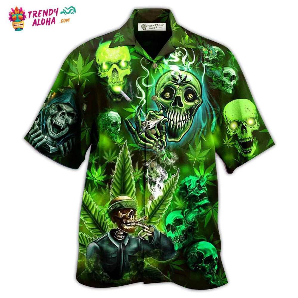 Skull So High Cannabis Hawaiian Shirt – Trendy Aloha Skull So High Cannabis Hawaiian Shirt – Trendy Aloha