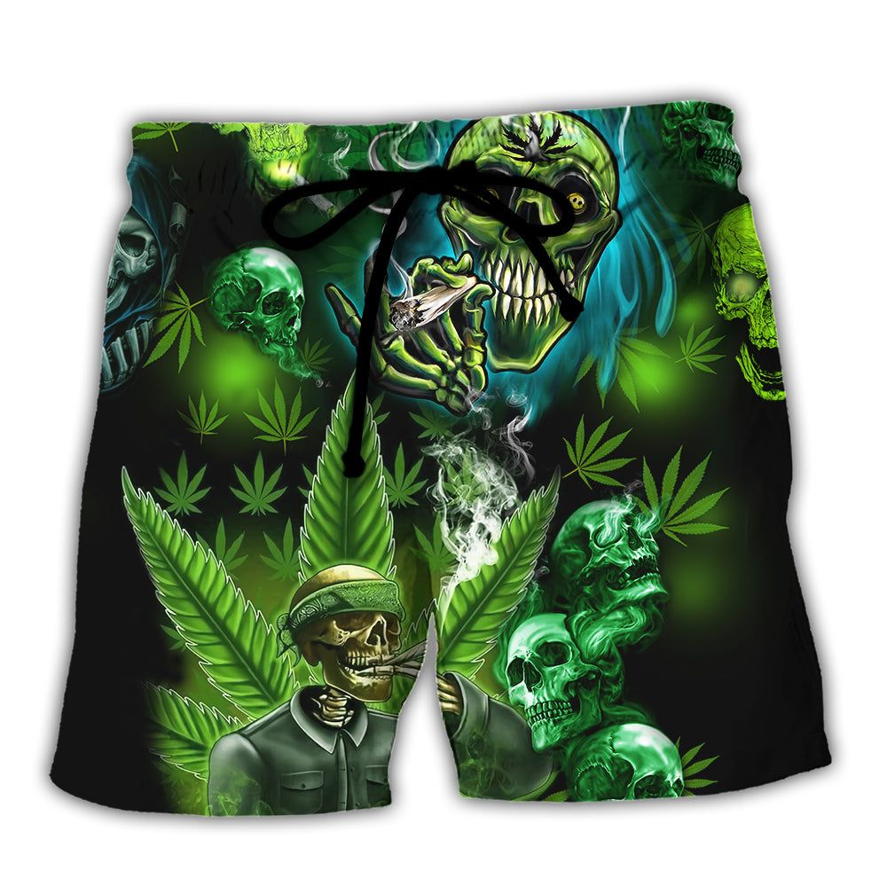 Skull So High Cannabis Trendy Aloha Hawaiian Beach Shorts Skull So High Cannabis Trendy Aloha Hawaiian Beach Shorts