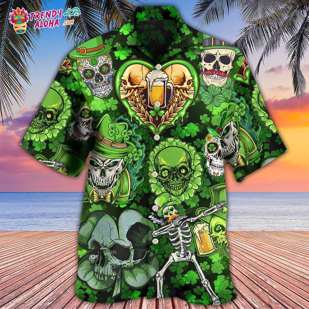 Skull St Patricks Day Art Hawaiian Shirt – Trendy Aloha