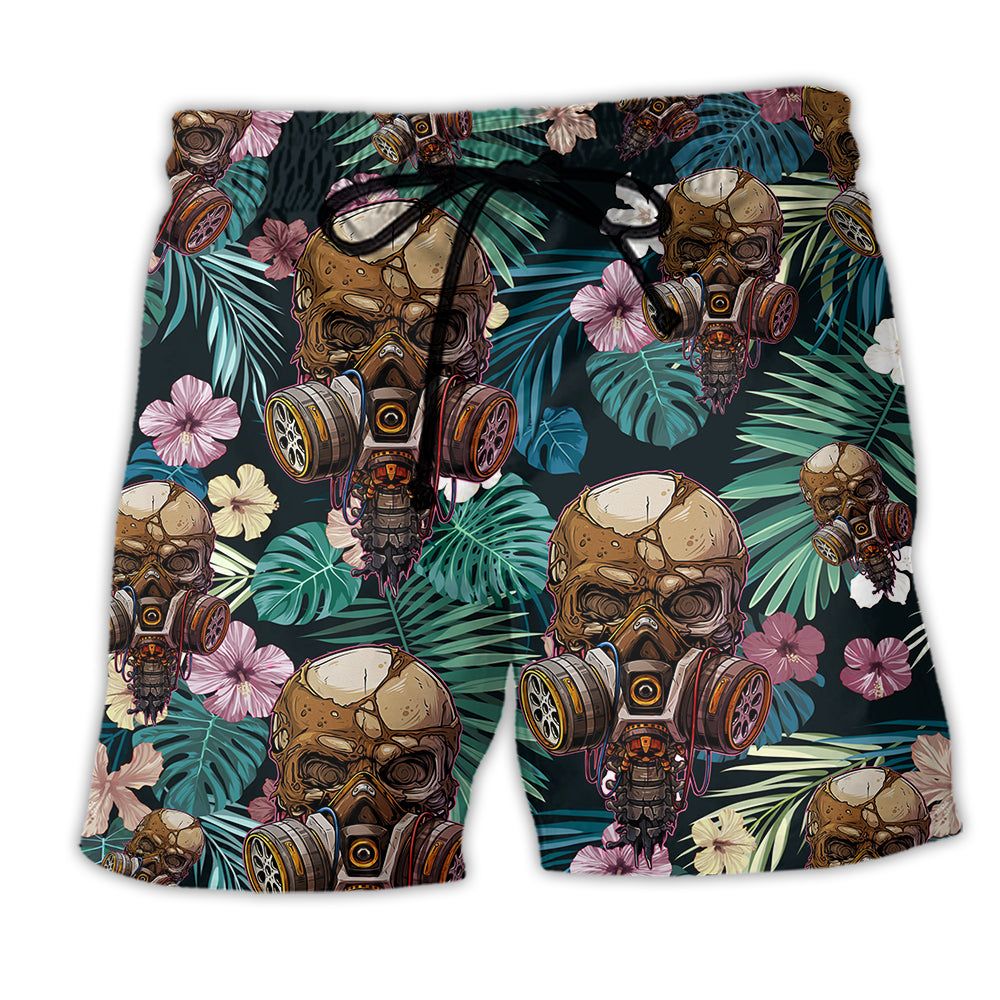 Skull Style Lover Flower Trendy Aloha Hawaiian Beach Shorts Skull Style Lover Flower Trendy Aloha Hawaiian Beach Shorts