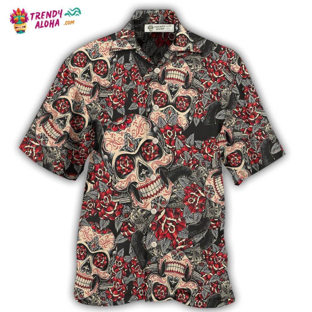 Skull Sugar Floral Hawaiian Shirt – Trendy Aloha Skull Sugar Floral Hawaiian Shirt – Trendy Aloha