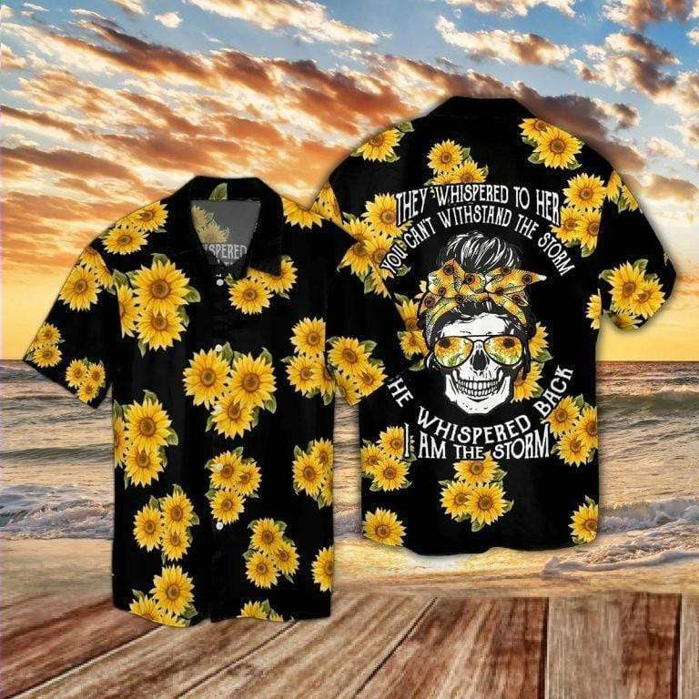 Skull Sunflower Im The Storm Hawaiian Shirt