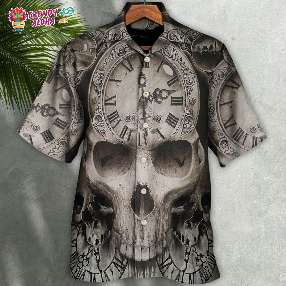 Skull This Time Is Ending Hawaiian Shirt – Trendy Aloha