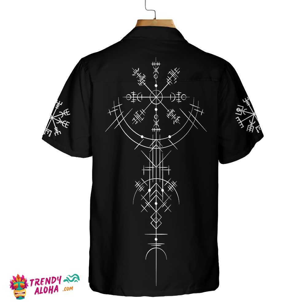 Skull Viking Valhalla Hawaiian Shirt, Black Goth Skull Shirt For Men And Women