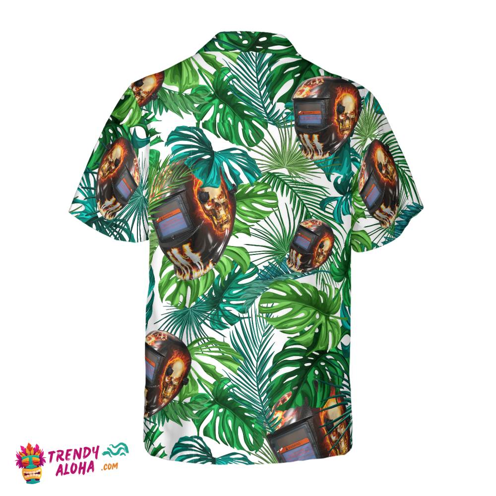 Skull Welder Helmet Tropical Hawaiian Shirt