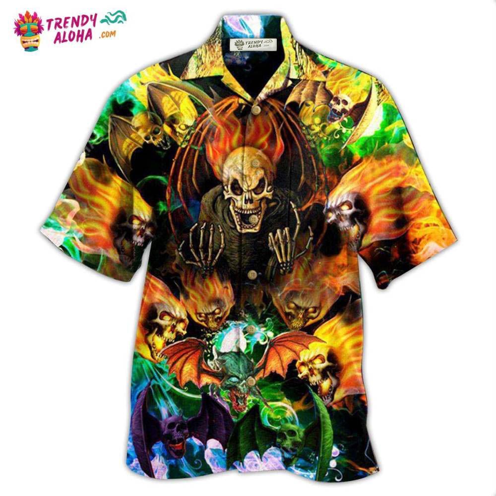 Skull With Bat Wings Hawaiian Shirt – Trendy Aloha Skull With Bat Wings Hawaiian Shirt – Trendy Aloha