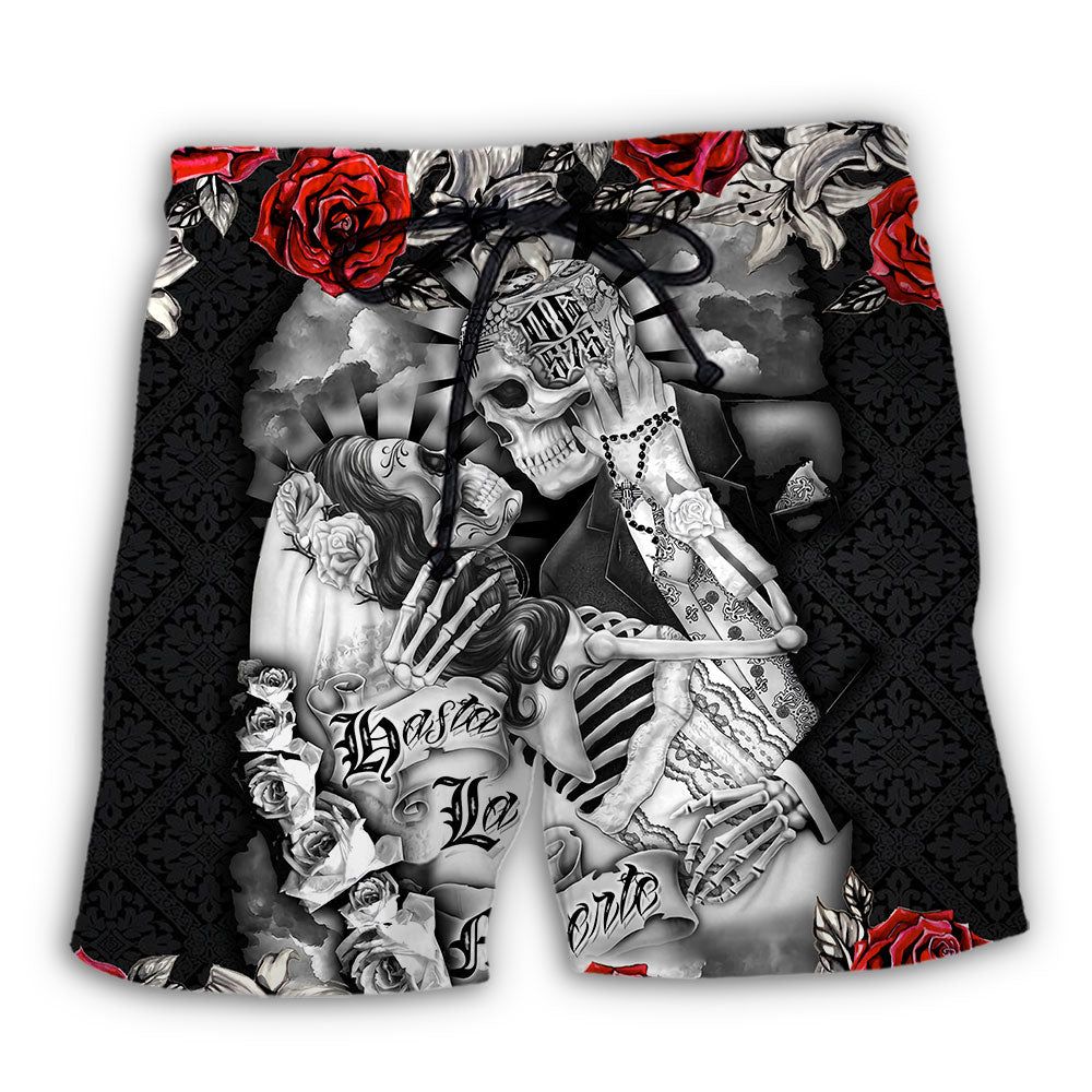 Skull Women’s Day, Valentine Gift’s Day Art Trendy Aloha Hawaiian Beach Shorts