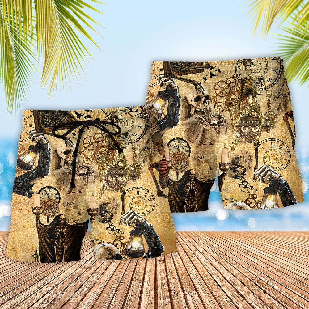 Skull You’Re Already Dead Vintage Trendy Aloha Hawaiian Beach Shorts