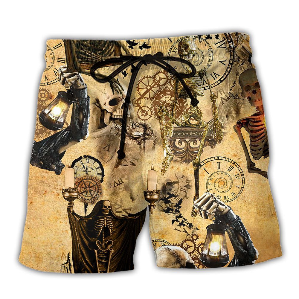 Skull You’Re Already Dead Vintage Trendy Aloha Hawaiian Beach Shorts Skull You’Re Already Dead Vintage Trendy Aloha Hawaiian Beach Shorts