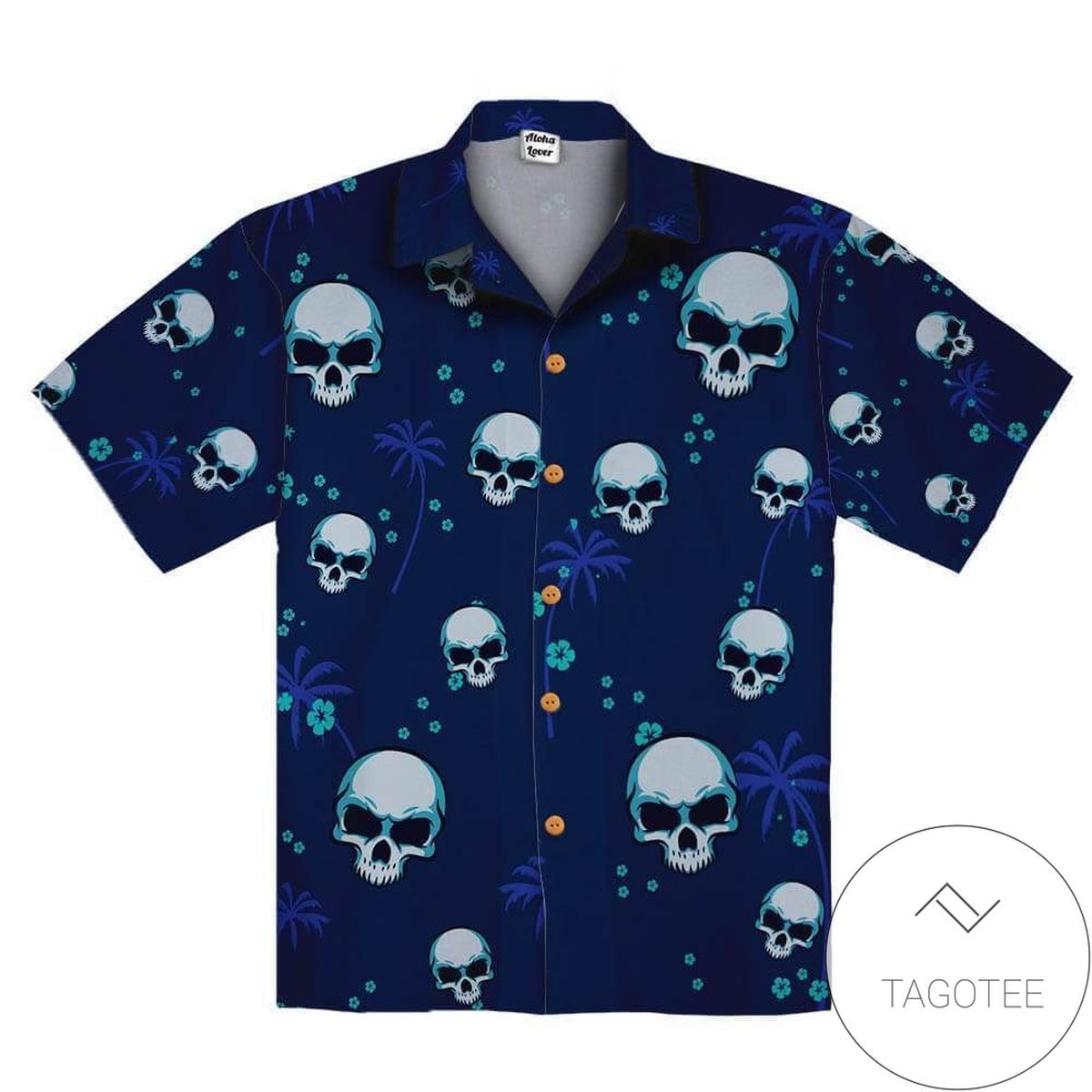Skulls Exquisitely Featured on Adorable Cute Hawaiian Shirt