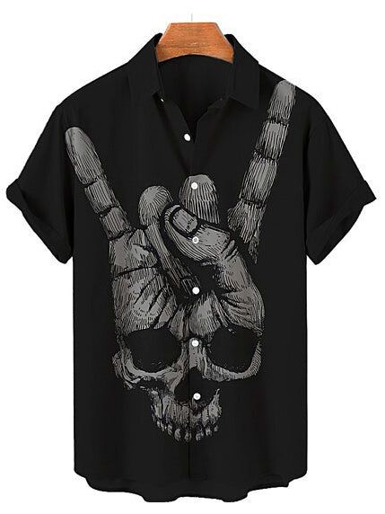 Skulls of Halloween: Men’s Short Sleeve Halloween Skull Shirt