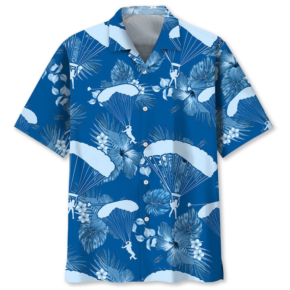 Skydiving Blue Trendy Hawaiian Shirt