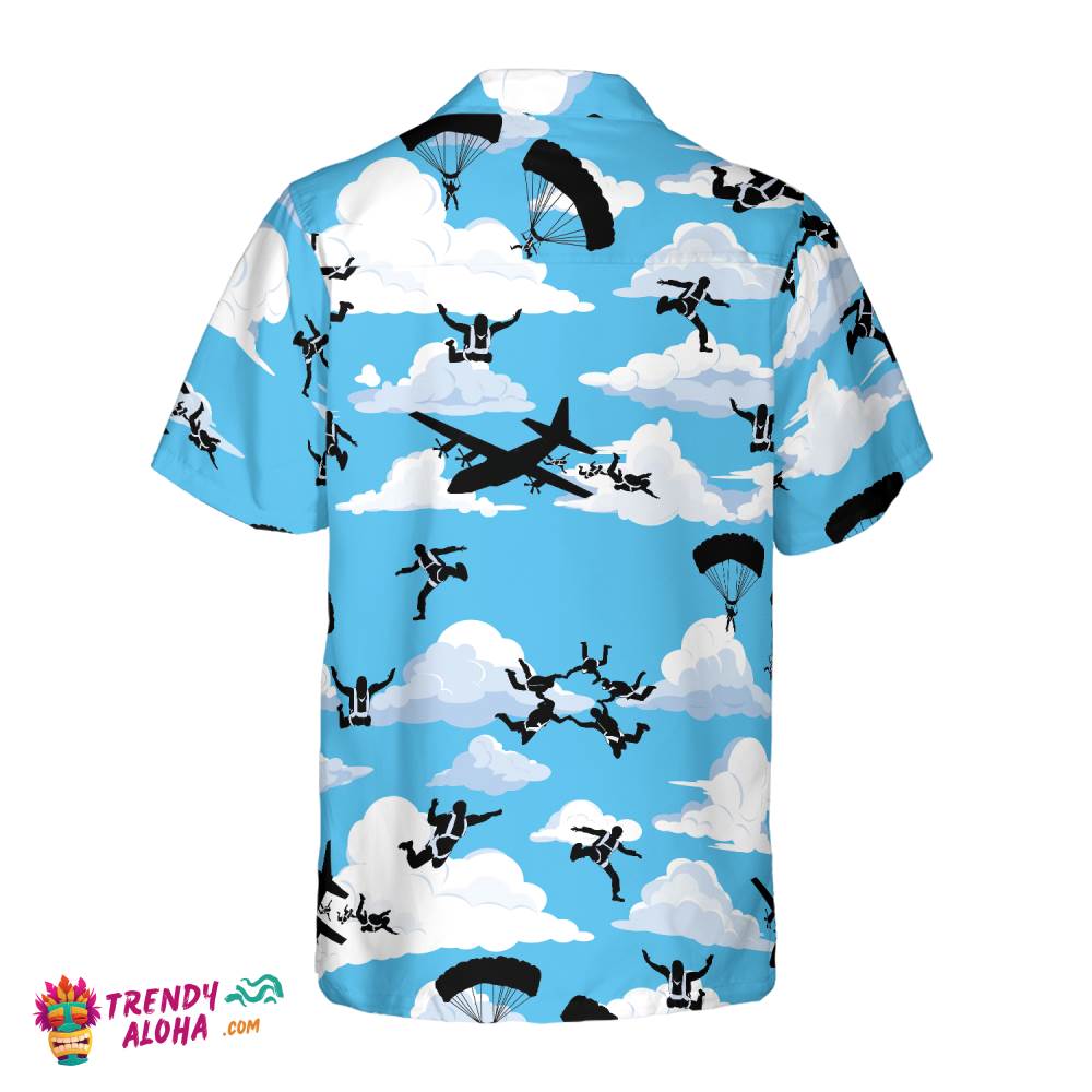 Skydiving Pattern Hawaiian Shirt