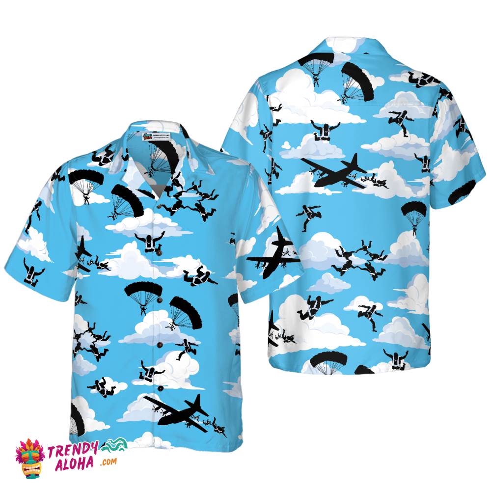 Skydiving Pattern Hawaiian Shirt