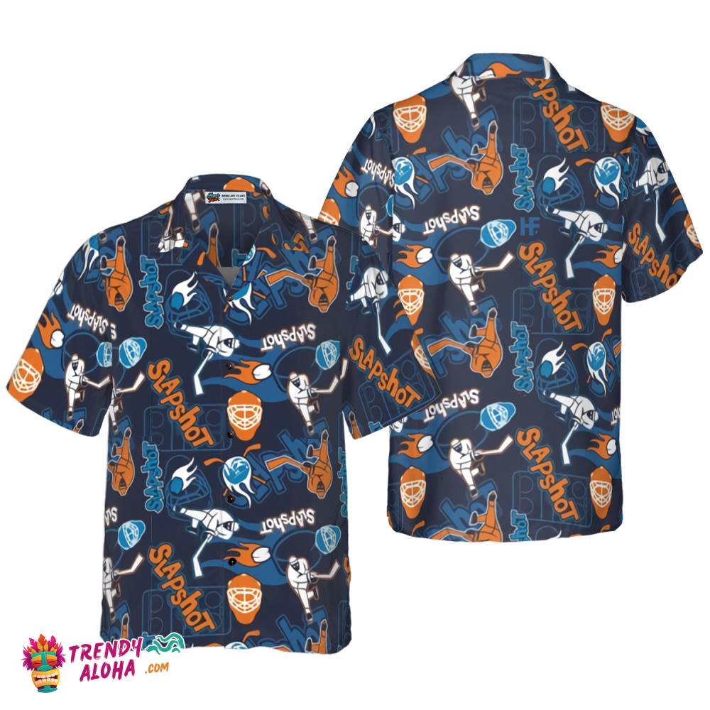 Slapshot Hockey Hawaiian Shirt Slapshot Hockey Hawaiian Shirt