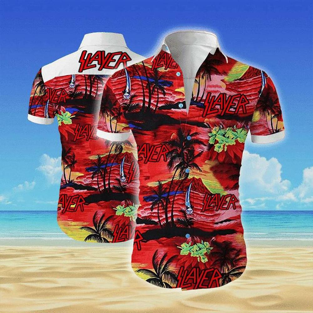 Slayer Shirt Hawaiian Tropical Elegance Design Fashion Tourism Style