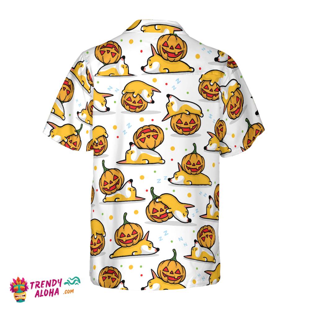 Sleeping Corgi & The Pumpkin Hawaiian Shirt
