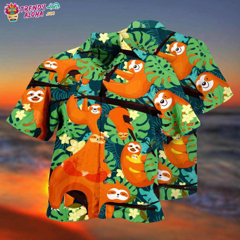 Sloth Don’T Worry Don’T Hurry Hawaiian Shirt – Trendy Aloha