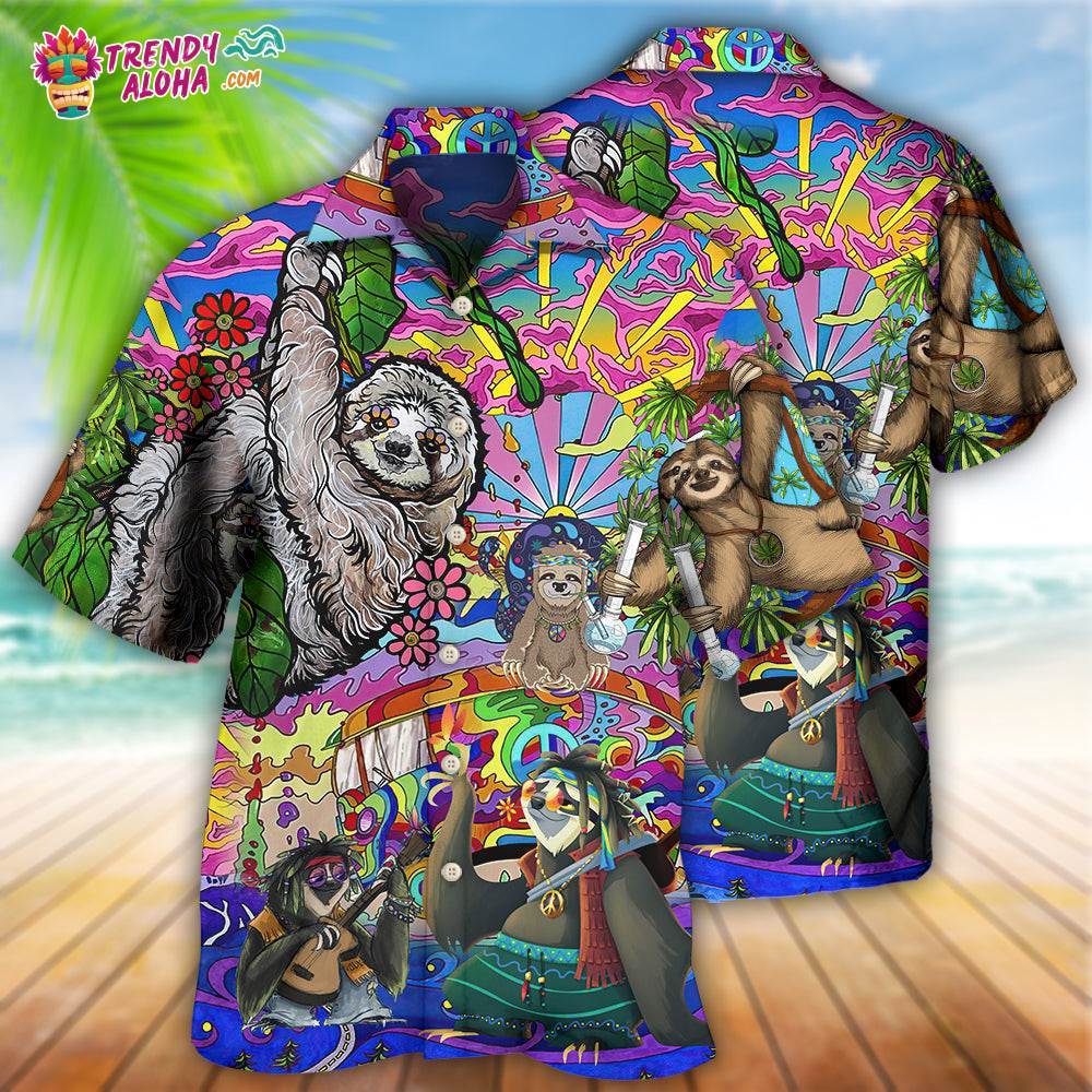 Sloth Love Animals Cute Style Hawaiian Shirt – Trendy Aloha