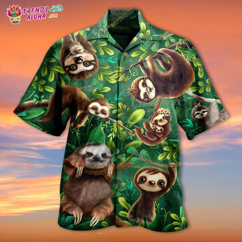 Sloth Lovely Cute Animals Hawaiian Shirt – Trendy Aloha