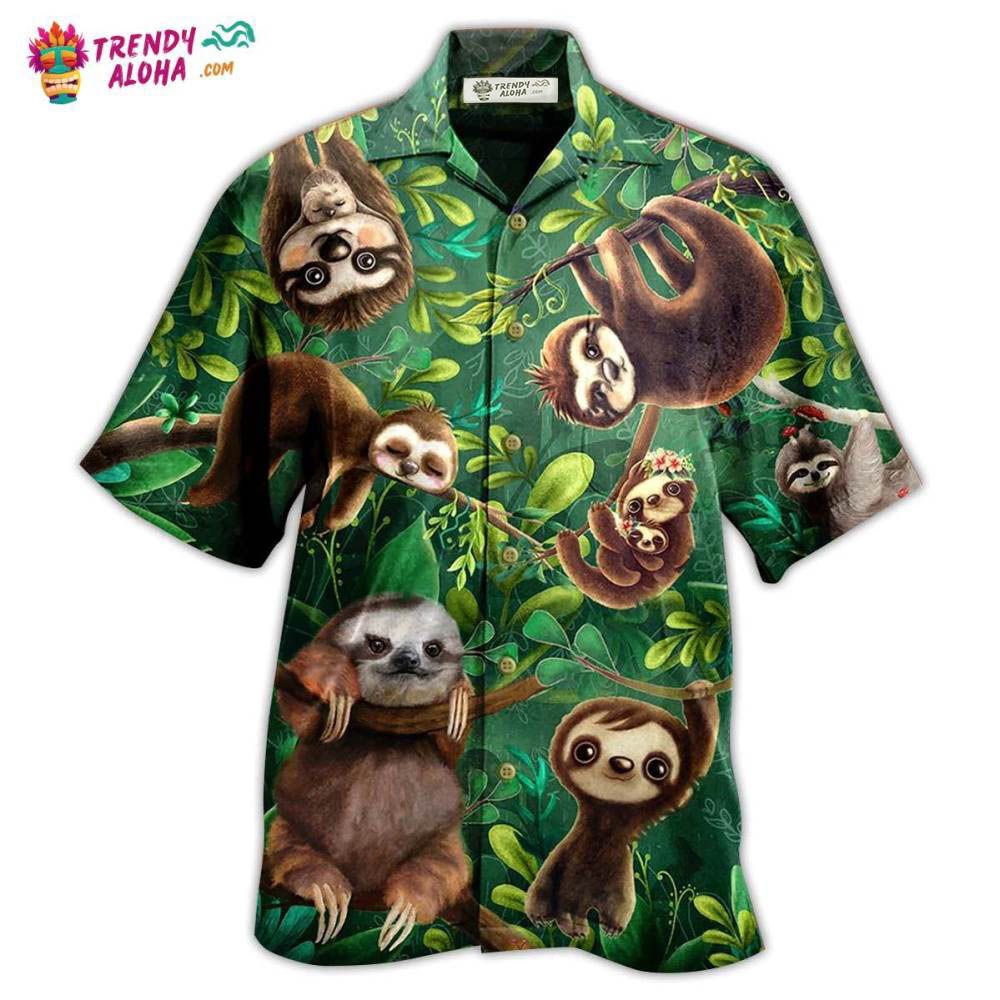 Sloth Lovely Cute Animals Hawaiian Shirt – Trendy Aloha Sloth Lovely Cute Animals Hawaiian Shirt – Trendy Aloha