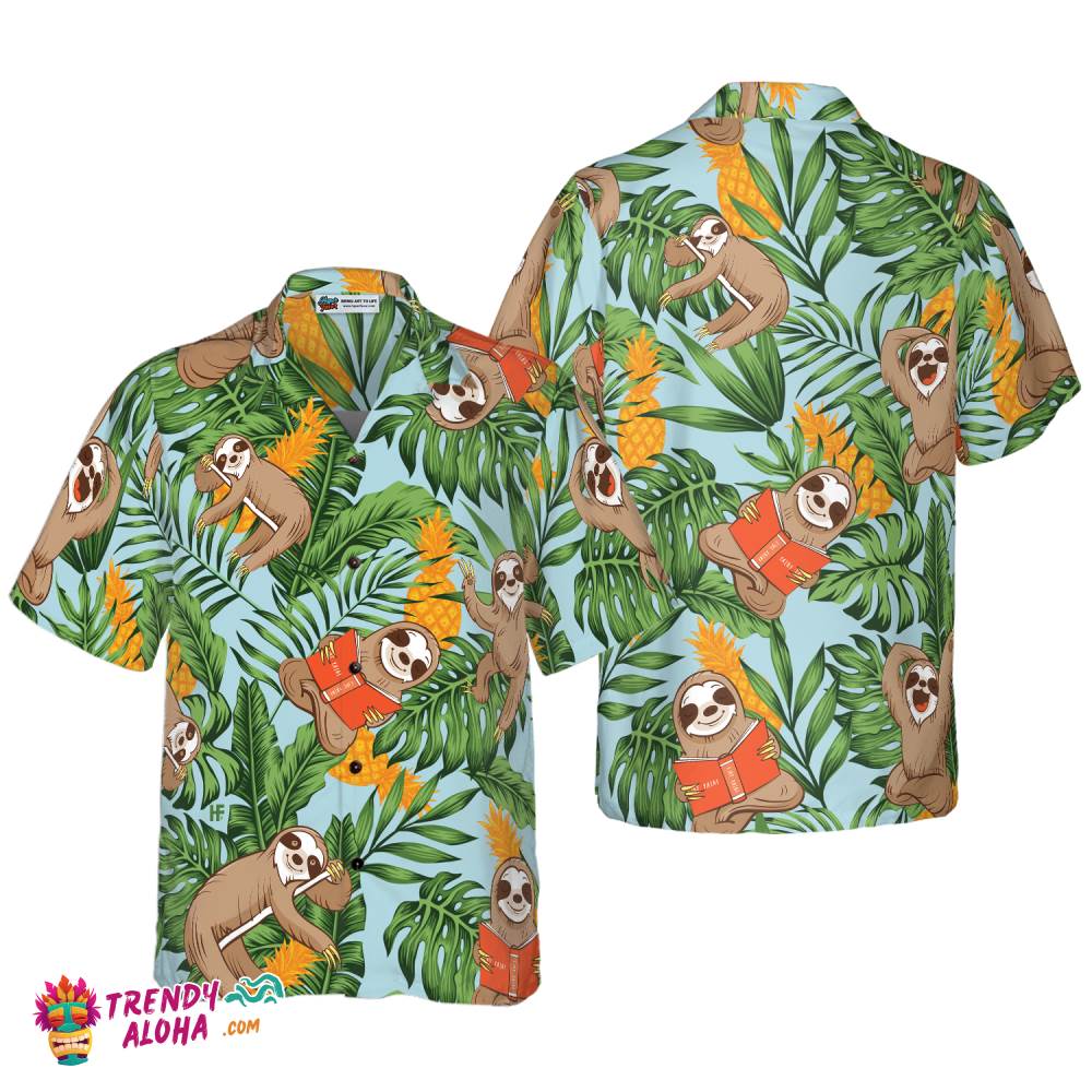Sloth With Tropical Fruit Shirt For Men Hawaiian Shirt Sloth With Tropical Fruit Shirt For Men Hawaiian Shirt