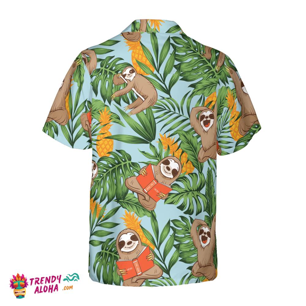 Sloth With Tropical Fruit Shirt For Men Hawaiian Shirt