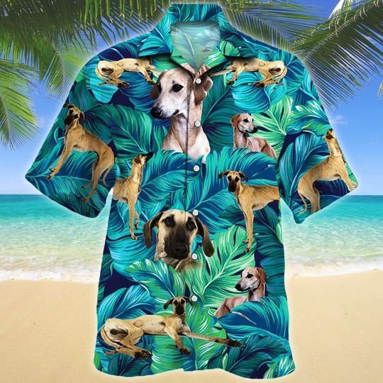 Sloughi Dog Lovers Hawaiian Style For Summertime All Printed 3D Hawaiian Shirt