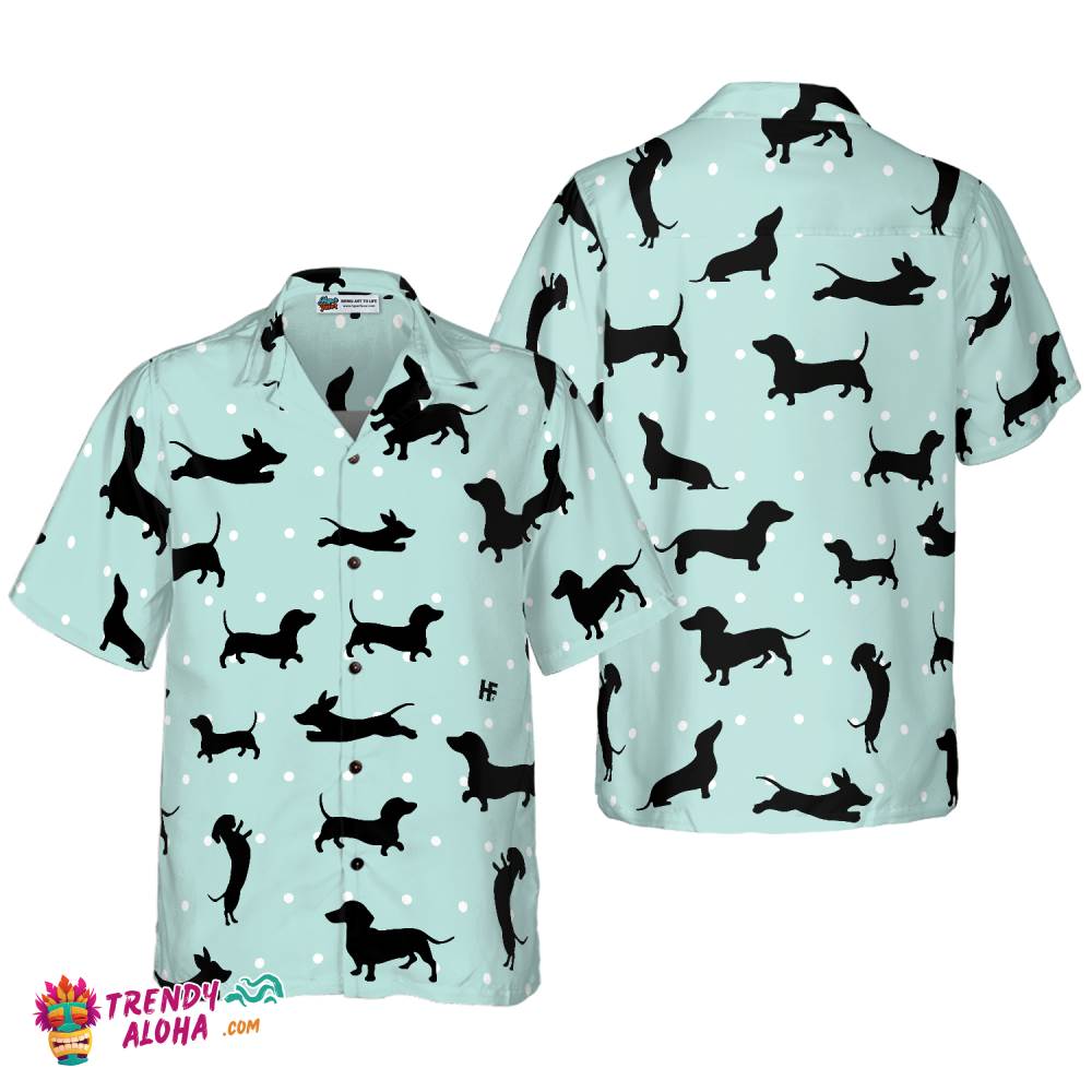 Small Dachshund Pattern Hawaiian Shirt