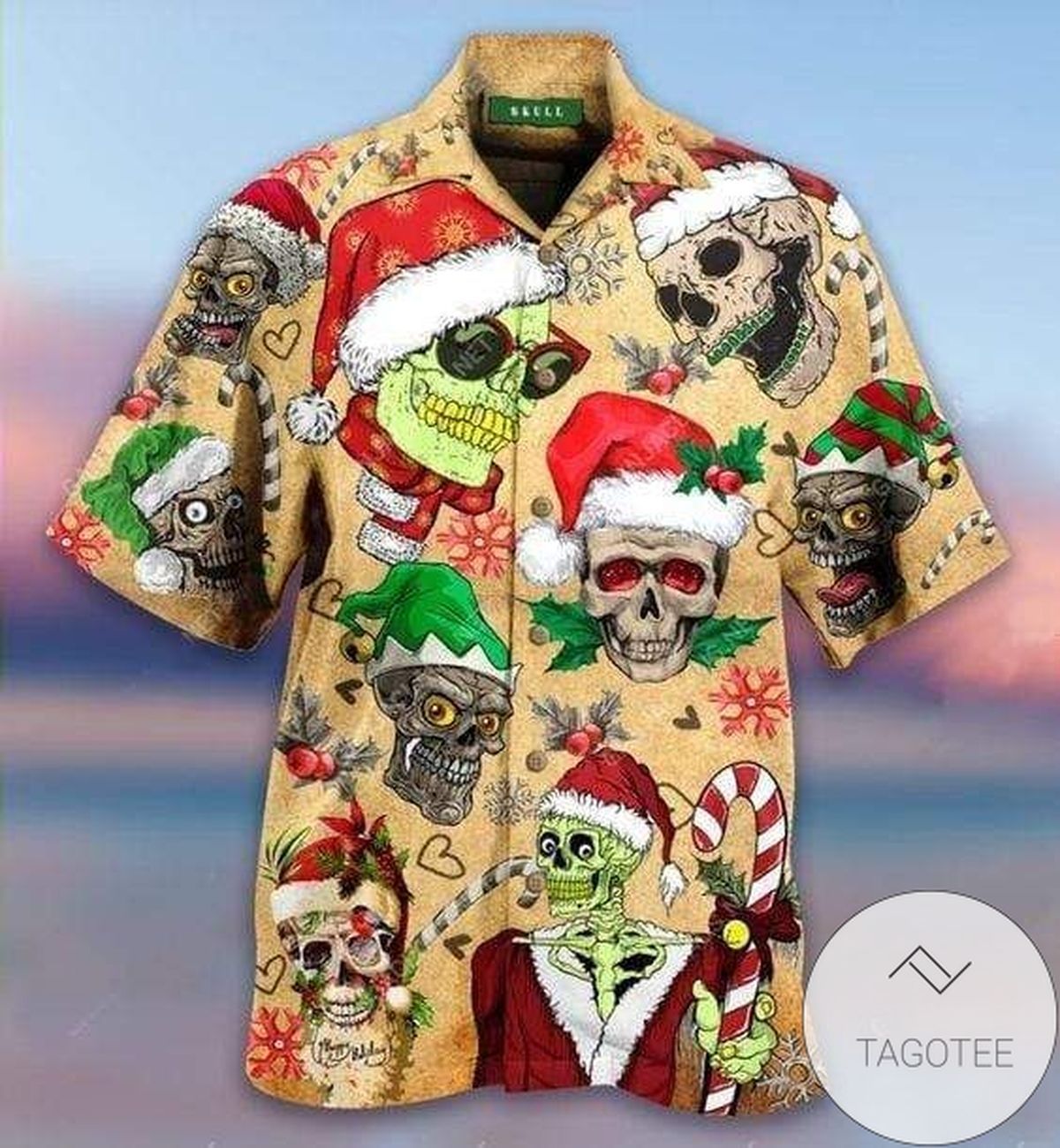 Smile Skull Christmas Celebration Hawaiian Shirt Elegance Design Style