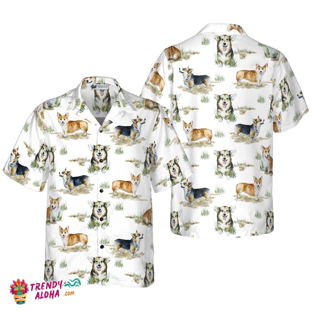 Smiling Corgi Shirt For Men Hawaiian Shirt Smiling Corgi Shirt For Men Hawaiian Shirt