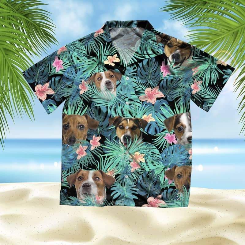 Smooth Fox Terrier Trendy Hawaiian Shirt, Dog Summer Leaves Trendy Hawaiian Shirt, Unisex Print Aloha Short Sleeve Casual Shirt Summer Gifts
