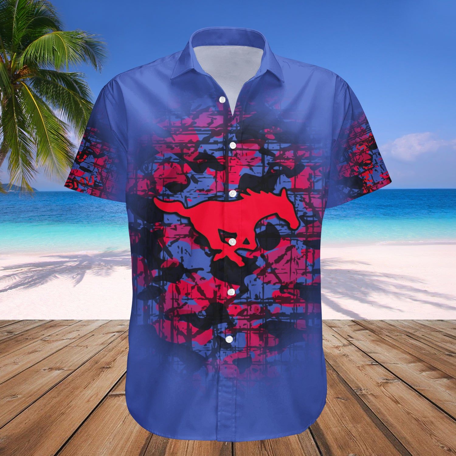Smu Mustangs Hawaii Shirt Camouflage Vintage – NCAA