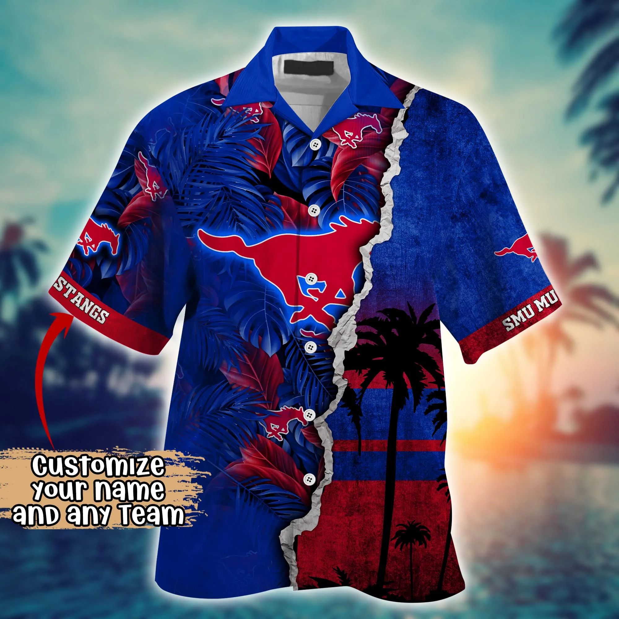 Smu Mustangs NCAA Hawaiian Shirt Custom Sun Dresses Aloha Shirt