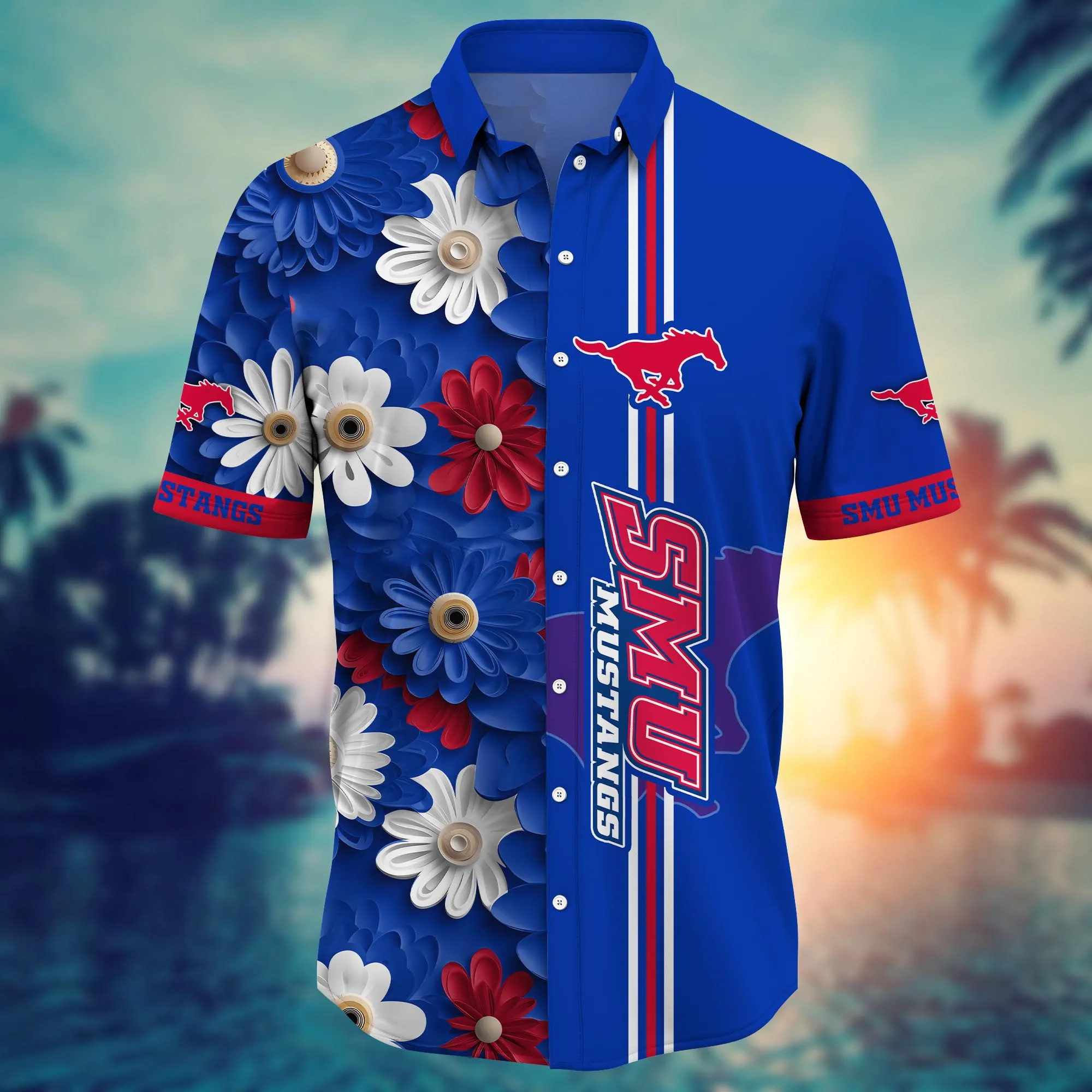 Smu Mustangs NCAA Hawaiian Shirt Daylight Aloha Shirt
