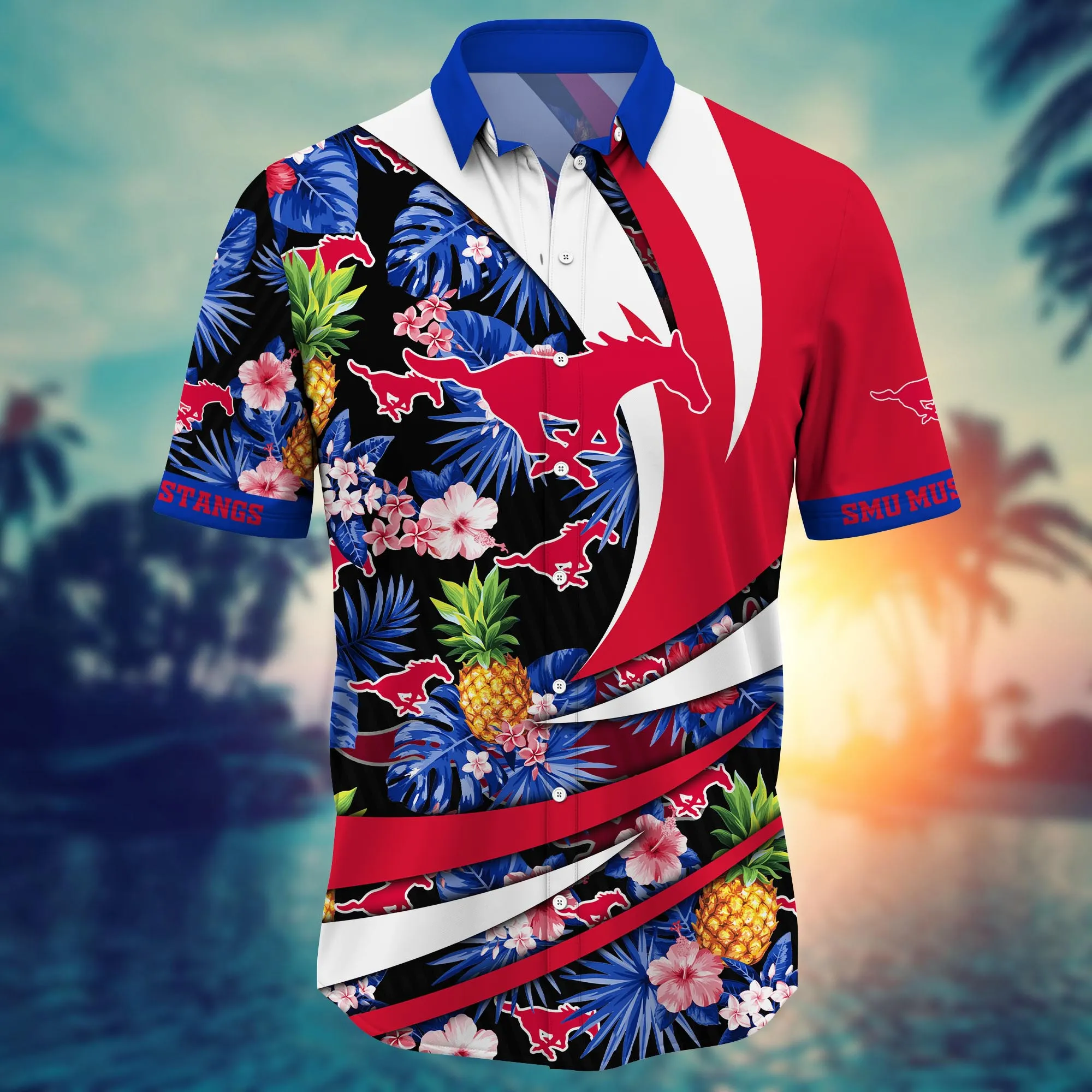 Smu Mustangs NCAA Hawaiian Shirt Heat Aloha Shirt
