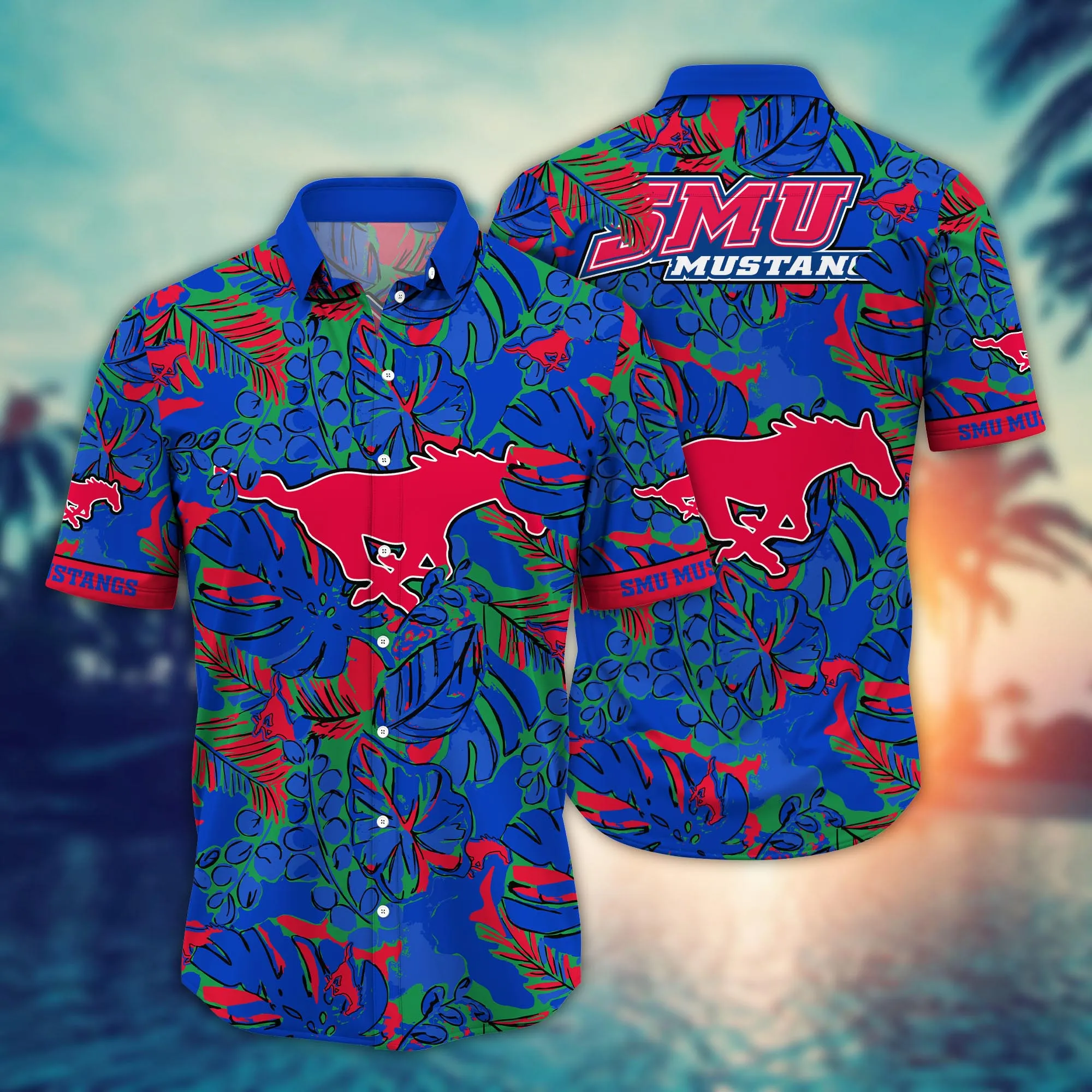 Smu Mustangs NCAA Hawaiian Shirt Seaside Aloha Shirt