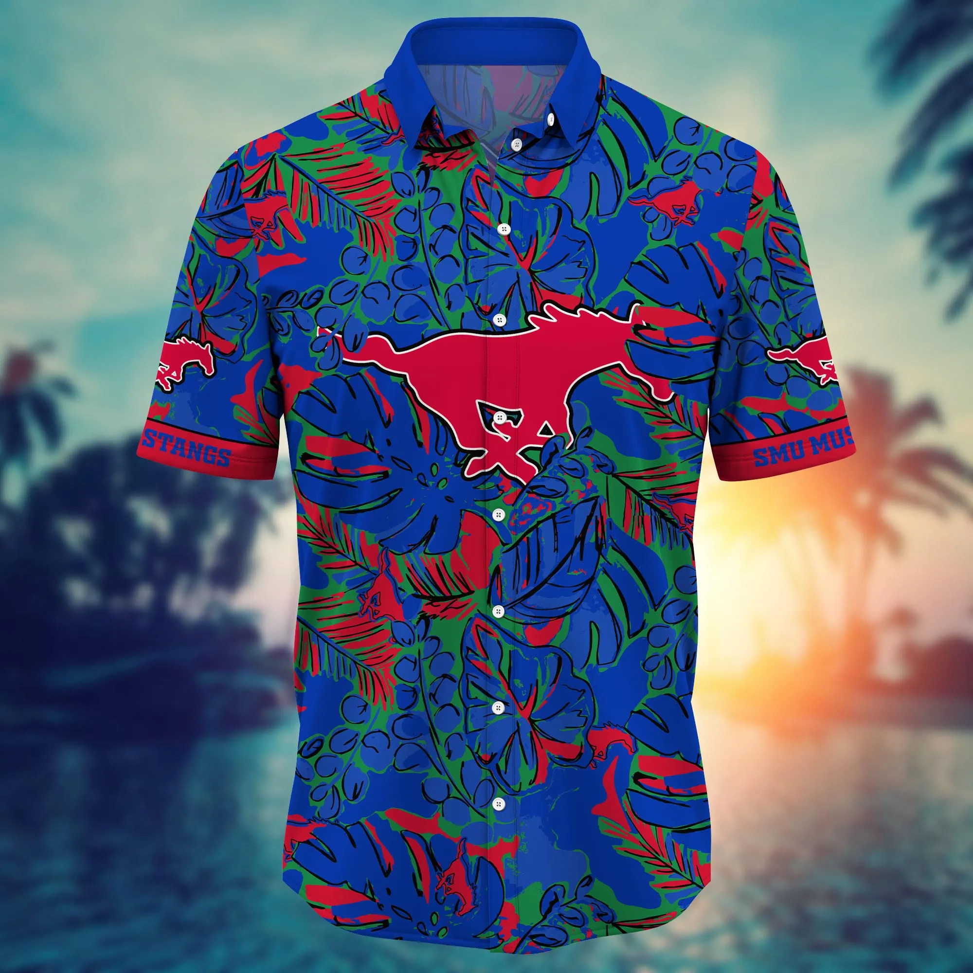 Smu Mustangs NCAA Hawaiian Shirt Seaside Aloha Shirt