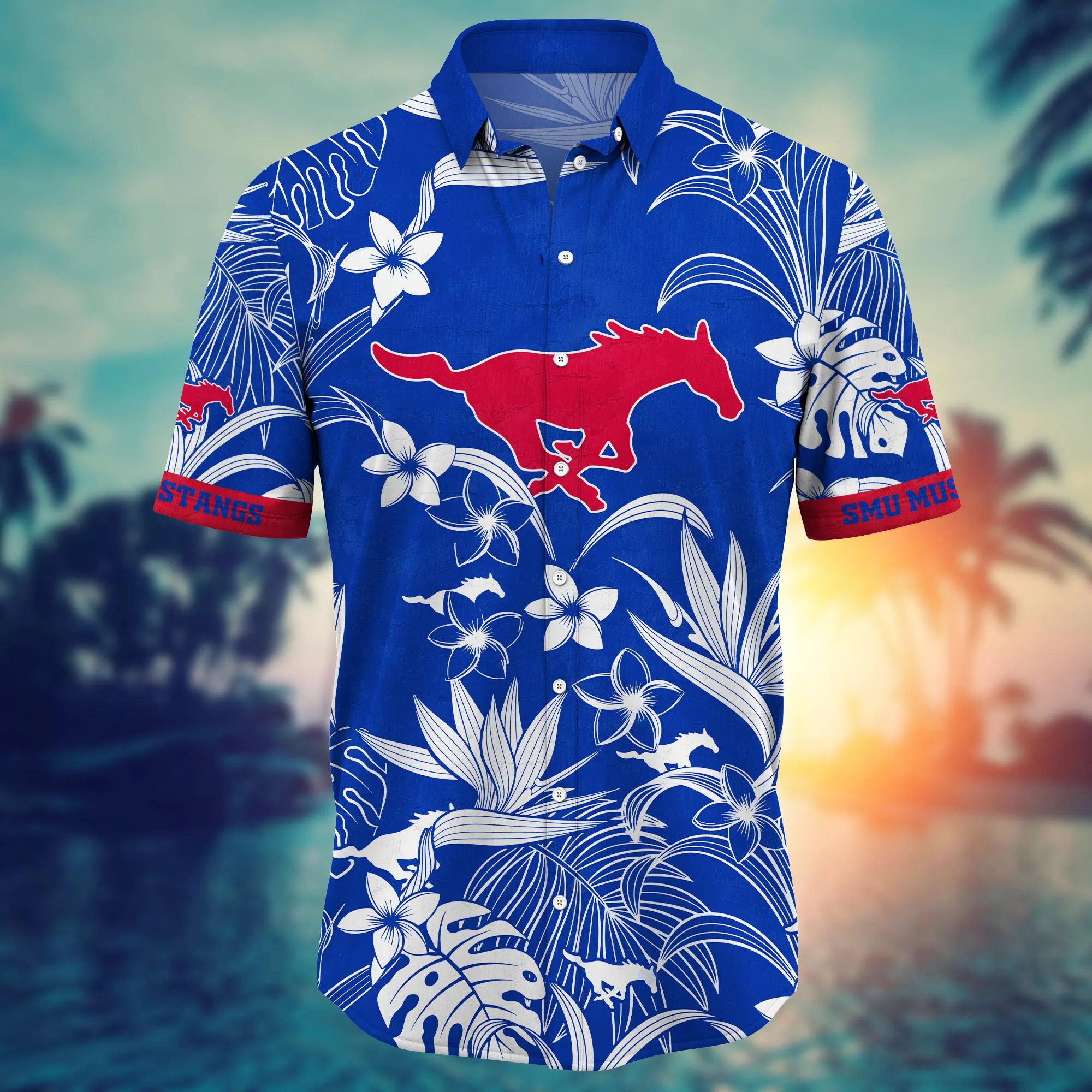 Smu Mustangs NCAA Hawaiian Shirt Summer Campstime Aloha Shirt