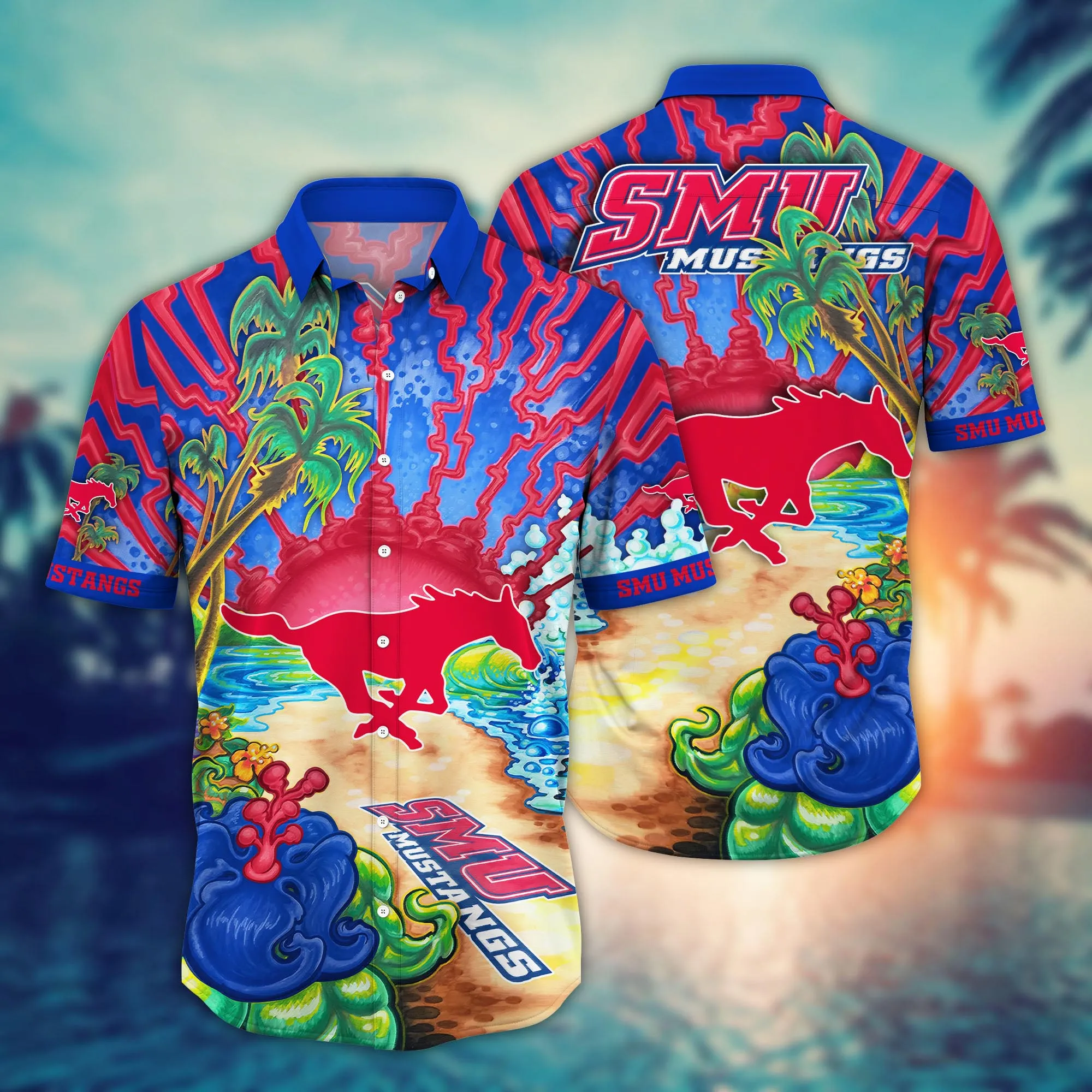 Smu Mustangs NCAA Hawaiian Shirt Summerytime Aloha Shirt Smu Mustangs NCAA Hawaiian Shirt Summerytime Aloha Shirt