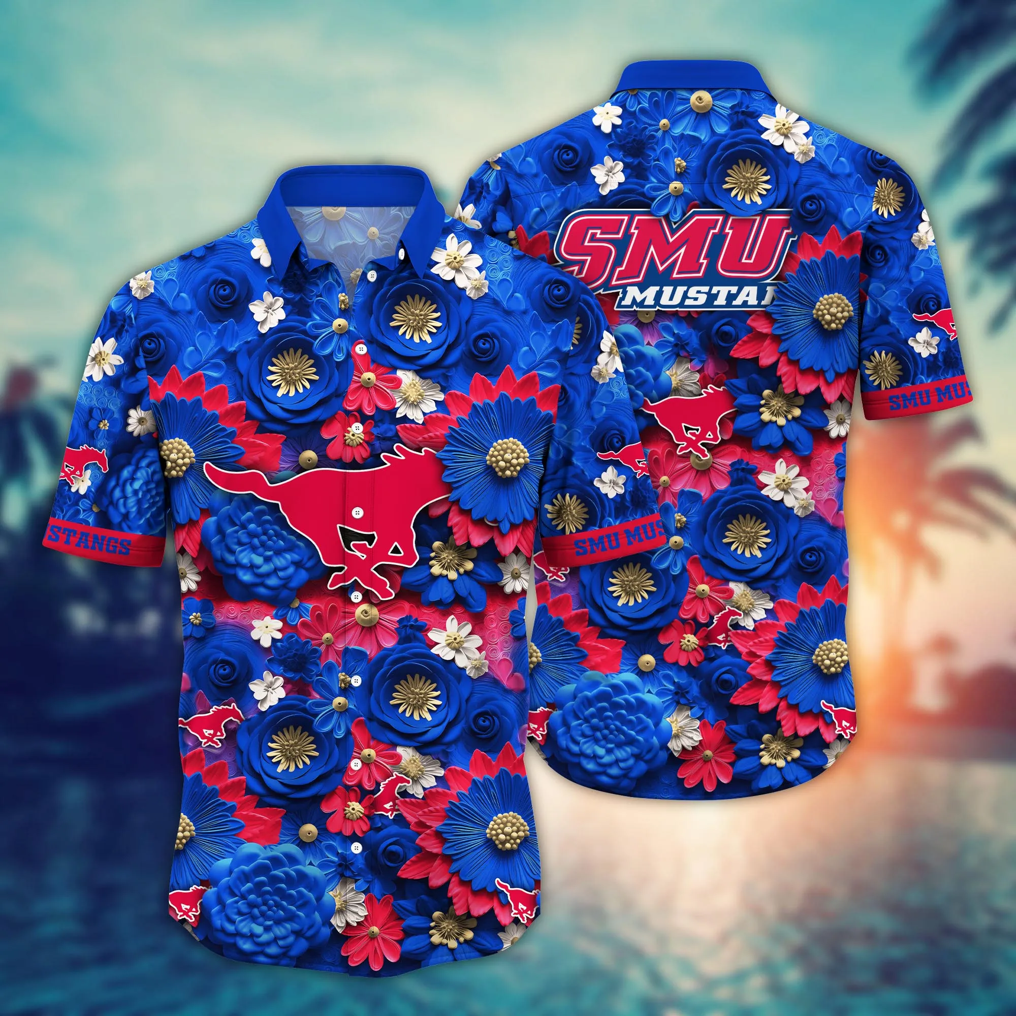 Smu Mustangs NCAA Hawaiian Shirt Trending For This Summer Customize Shirt Any Team Smu Mustangs NCAA Hawaiian Shirt Trending For This Summer Customize Shirt Any Team